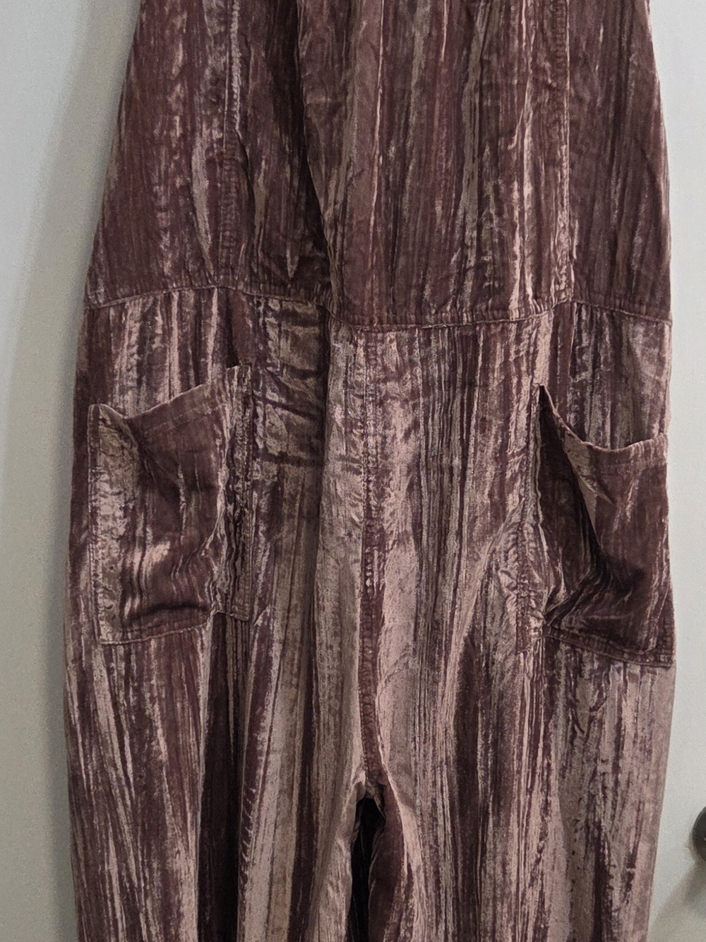 NATURAL LIFE Dusty Mauve Velvet Overalls with Tag - Picture 7 of 7